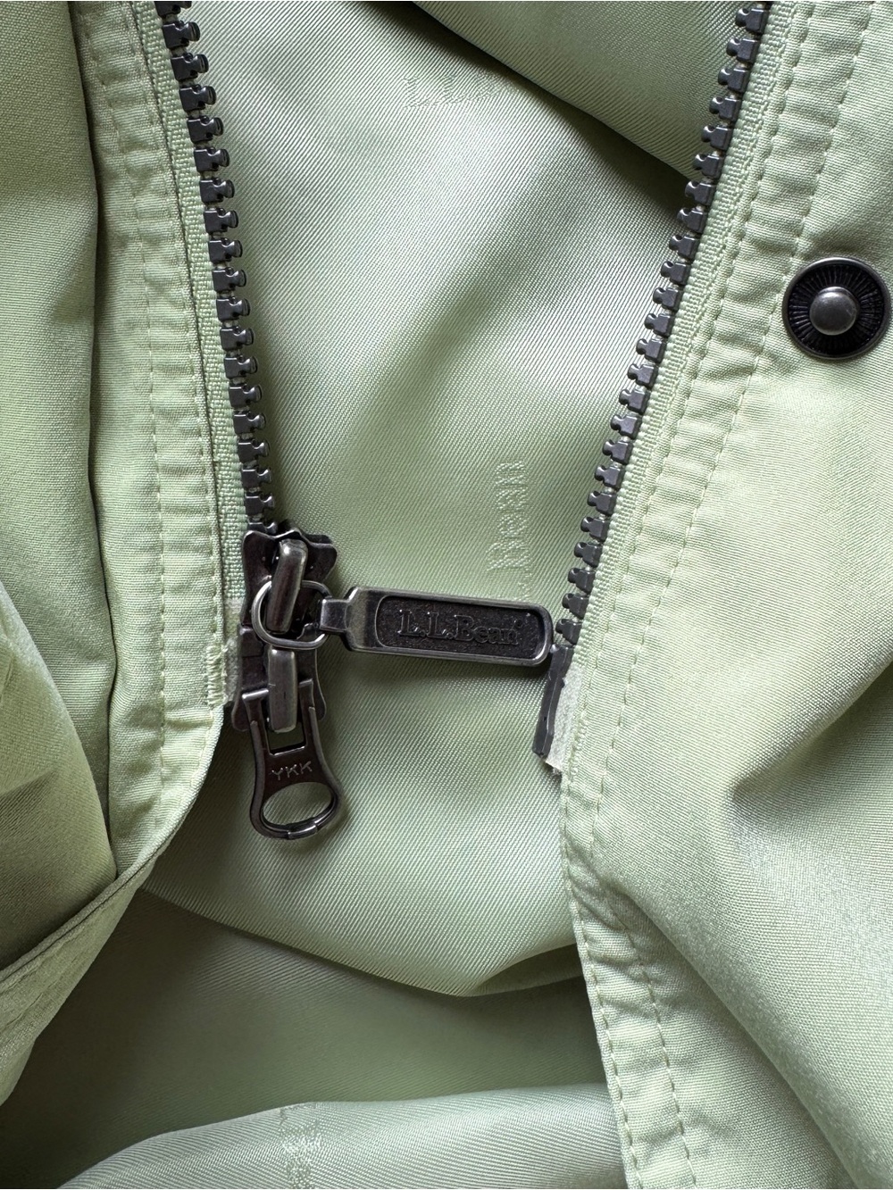 L.L.Bean full length hooded trench raincoat light olive lime shade Women's S - Picture 8 of 16